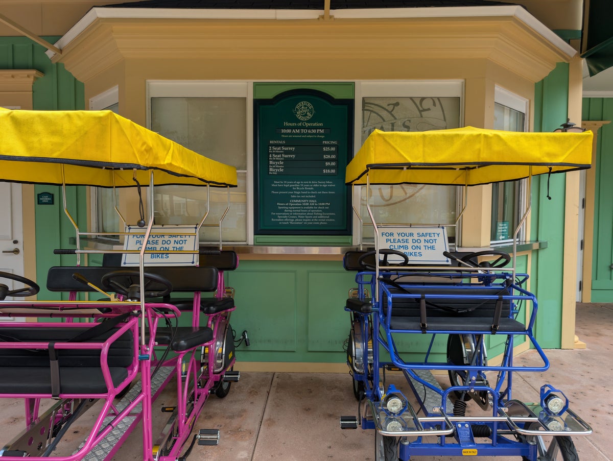 Disney's Saratoga Springs Resort & Spa amenities bike rental rates