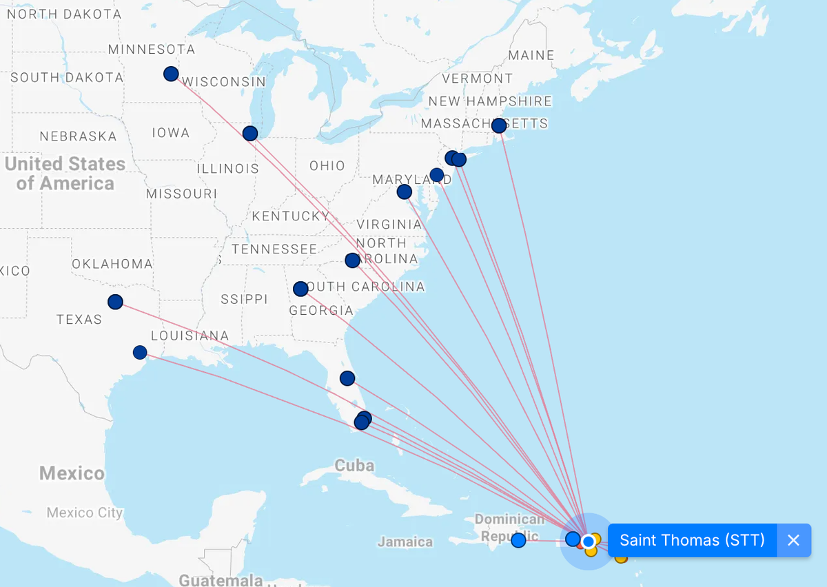 Flights to St Thomas from the US