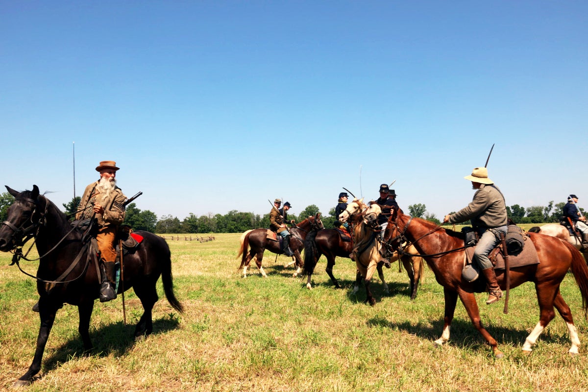 Gettysburg reenactment cavalry clash Daniel Lady Farm 2025