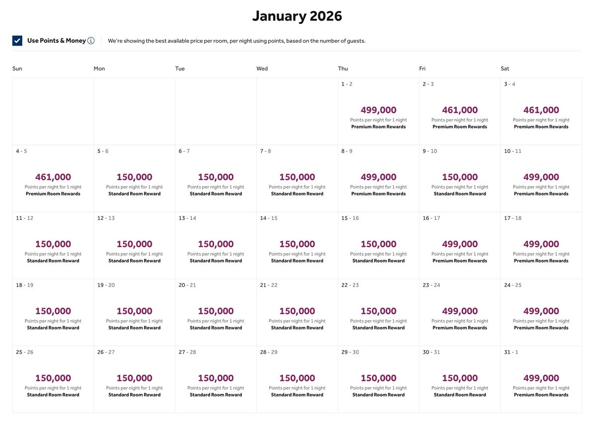 Waldorf Astoria New York points rates