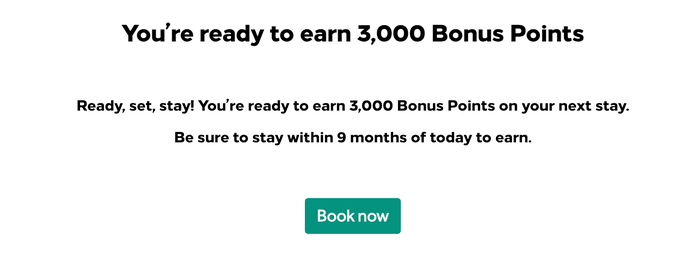 Hilton targeted promotion 3000 points registered
