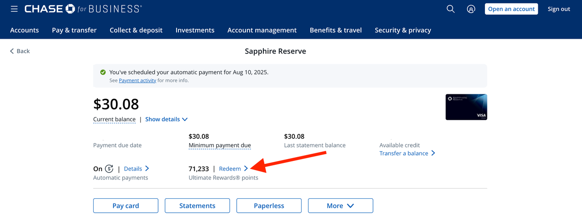How to access the Chase Travel portal 2