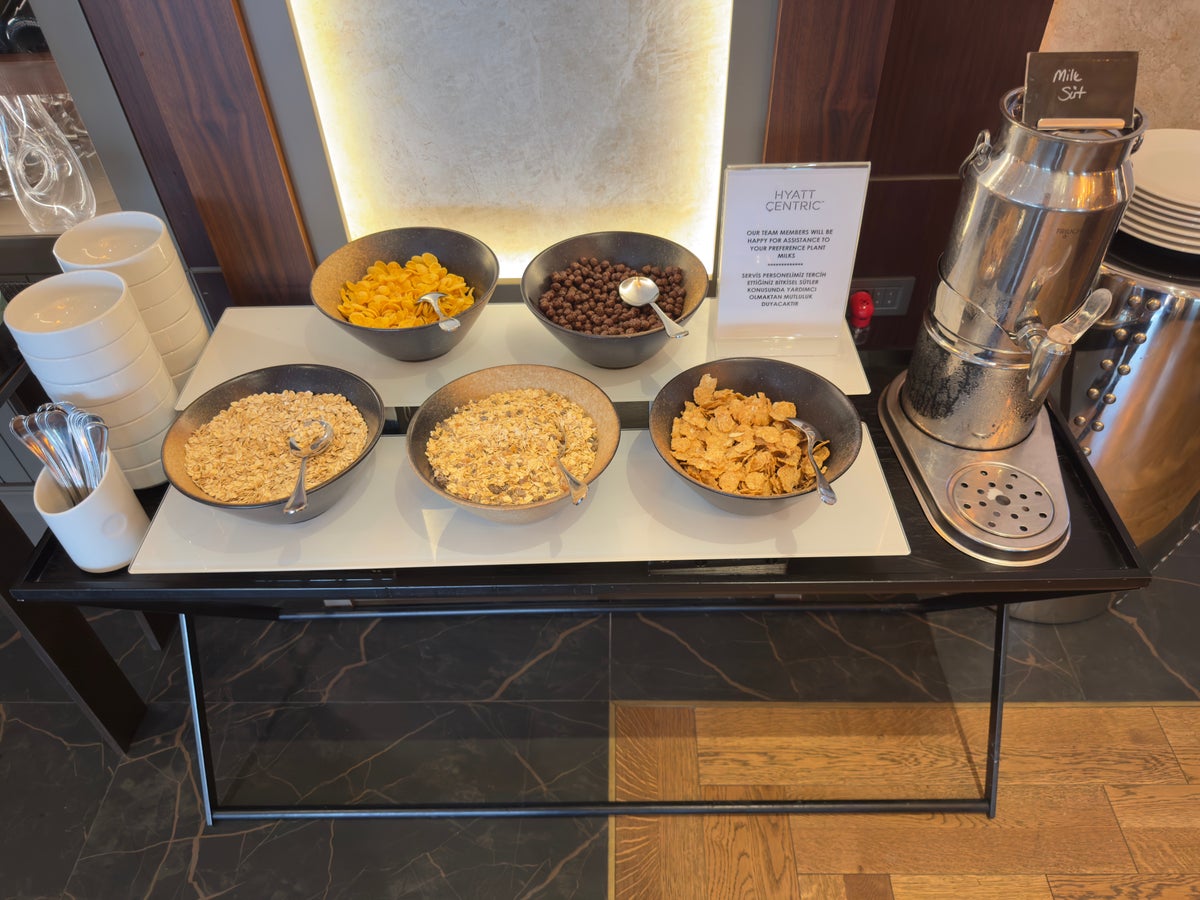 Hyatt Centric Levent Istanbul breakfast cereals