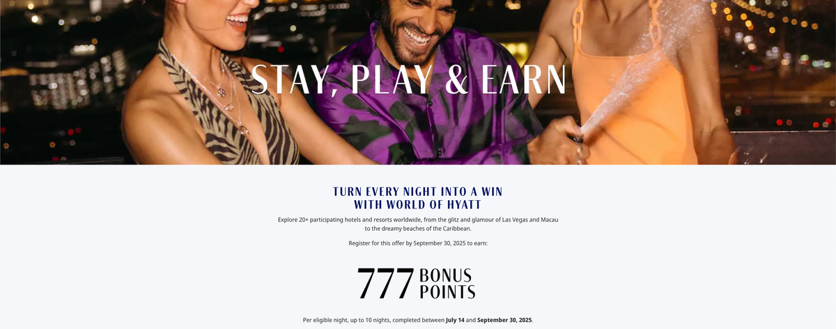 Hyatt casino 777 points July 2025