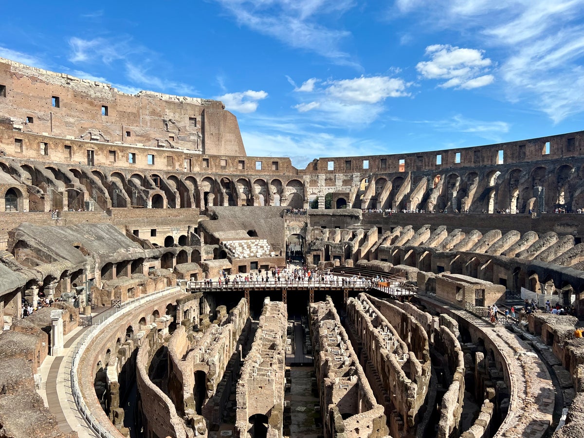Inside the Colosseum in Rome