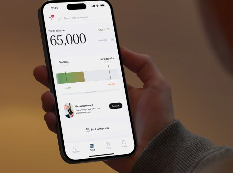 Journey rewards app mockup
