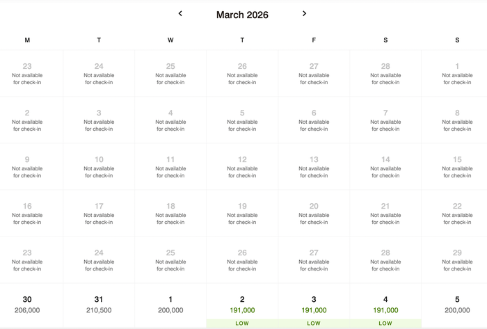 Lake Como EDITION march points redemptions