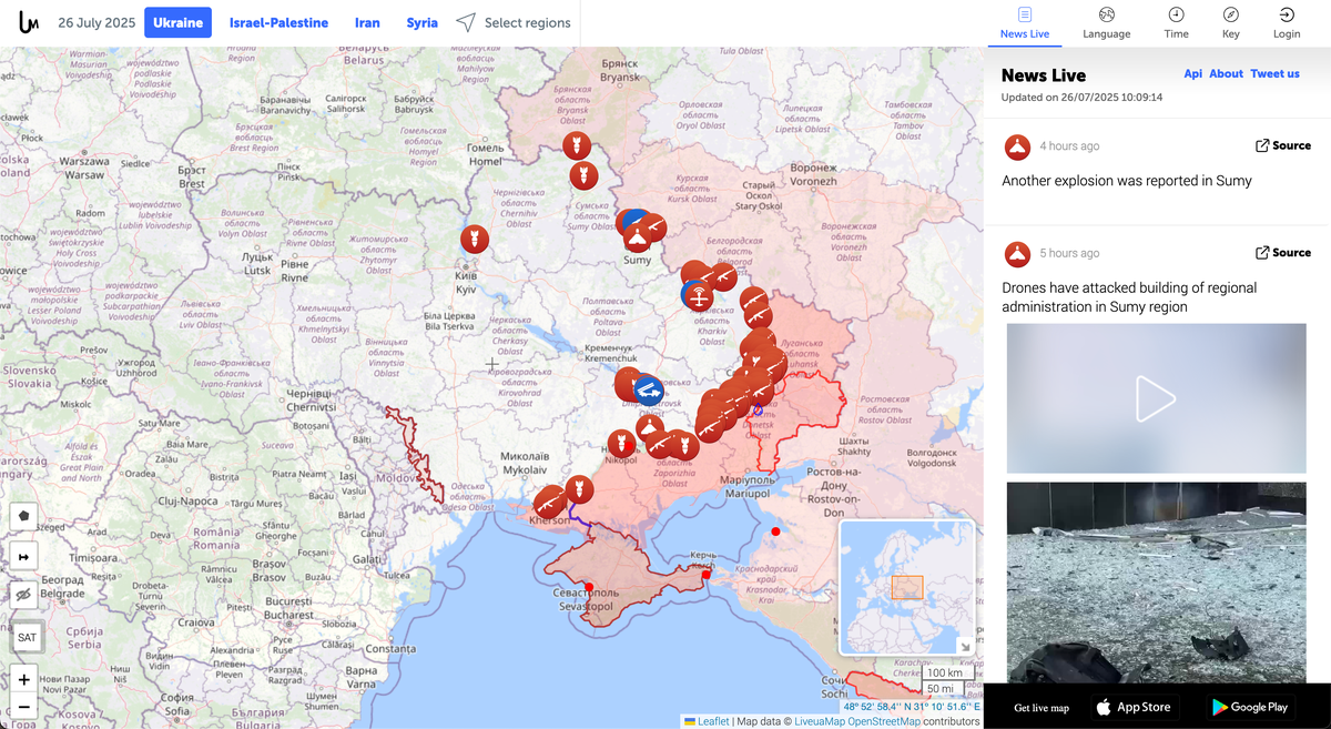 LiveUAMap Ukraine examples