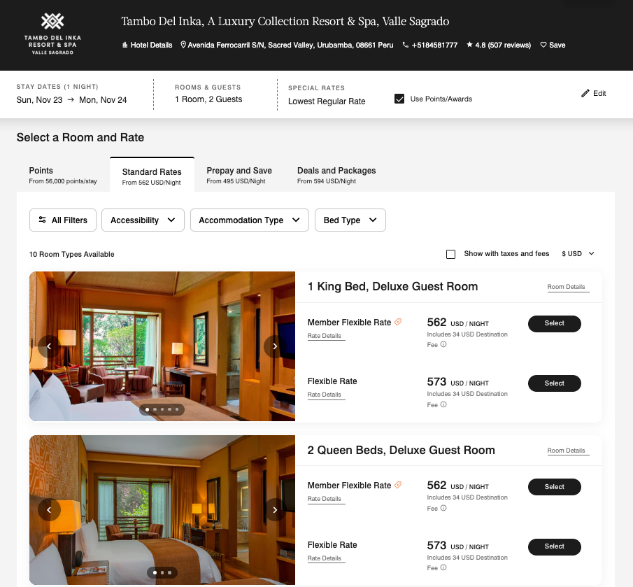 Marriott Tambo Del Inka Screenshot