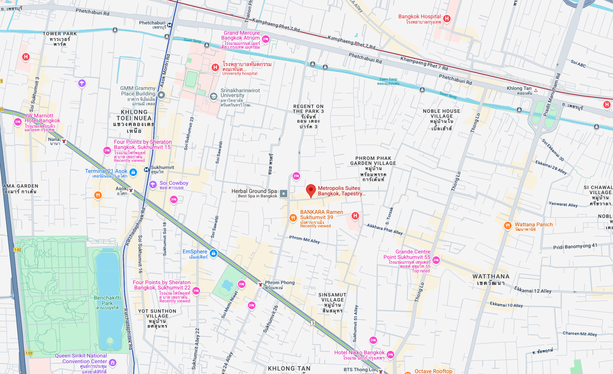 Metropolis Suites Bangkok location