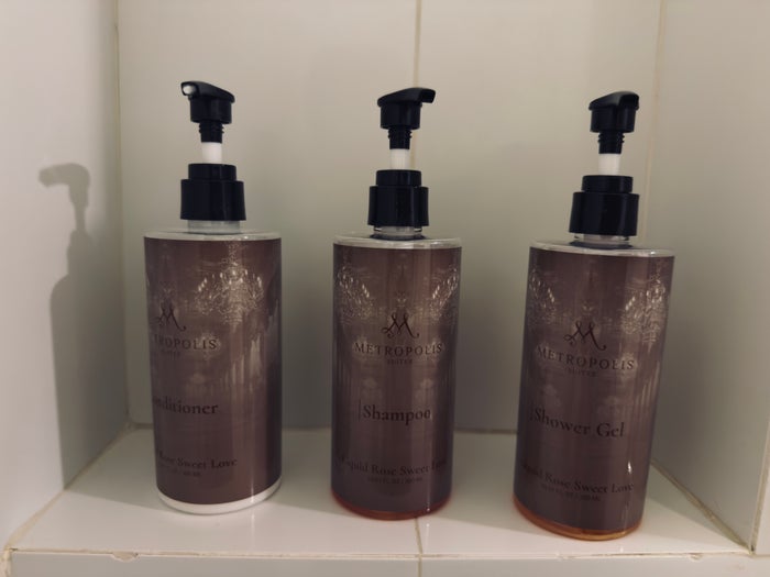 Metropolis Suites Bangkok room shower toiletries Metropolis Suites Bangkok room shower toiletries