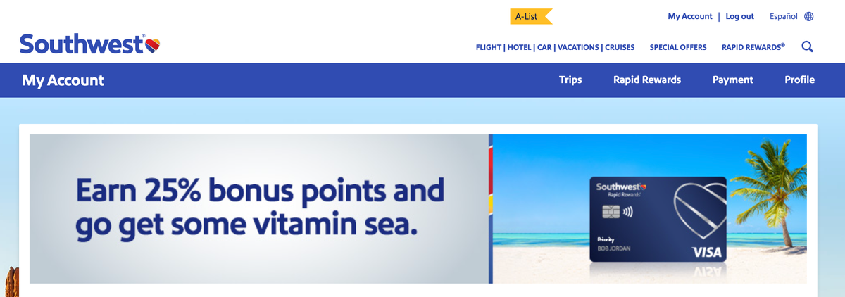 New Southwest credit card promo