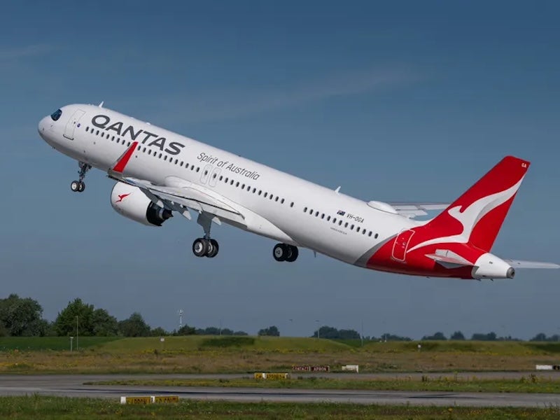Qantas A321XLR taking off