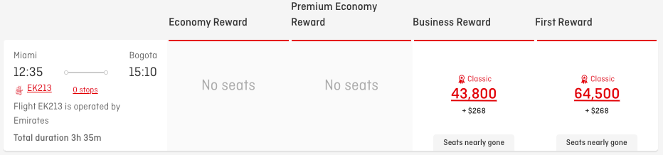 Qantas Emirates Award Prices 1