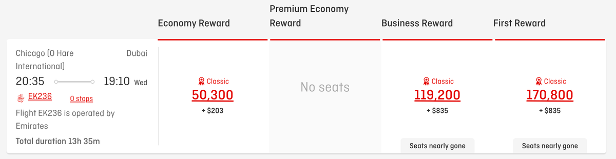 Qantas Emirates F award