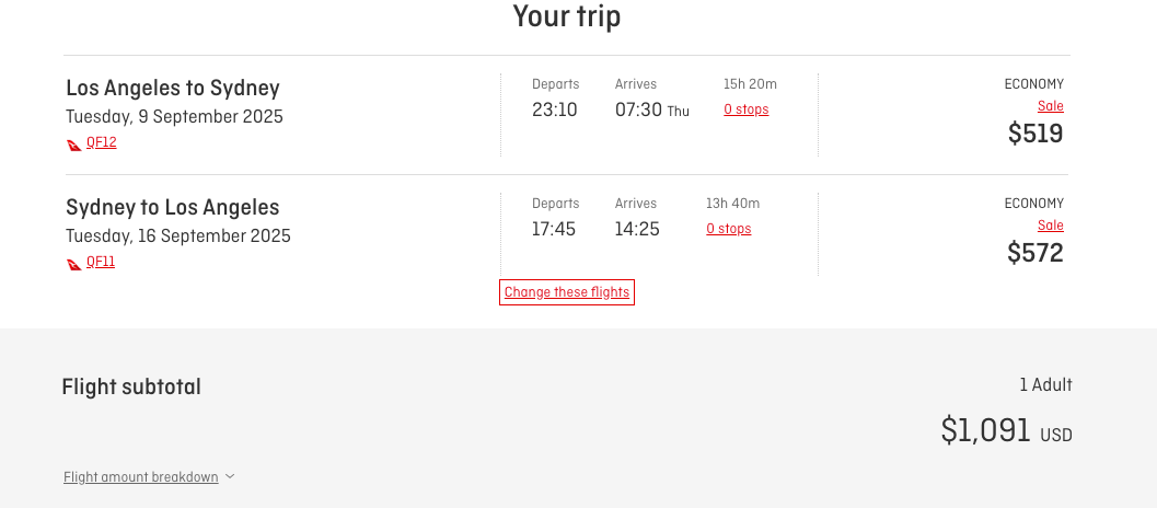 Qantas Sale