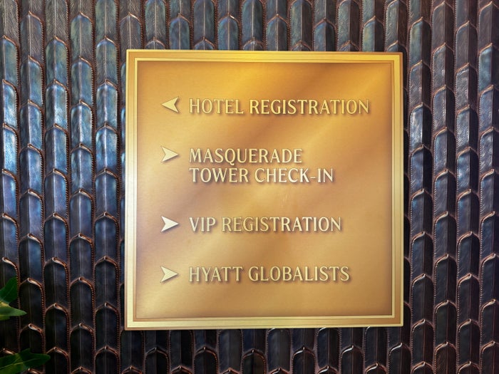 Rio Hotel Casino Destination Hyatt VIP sign Rio Hotel Casino Destination Hyatt VIP sign
