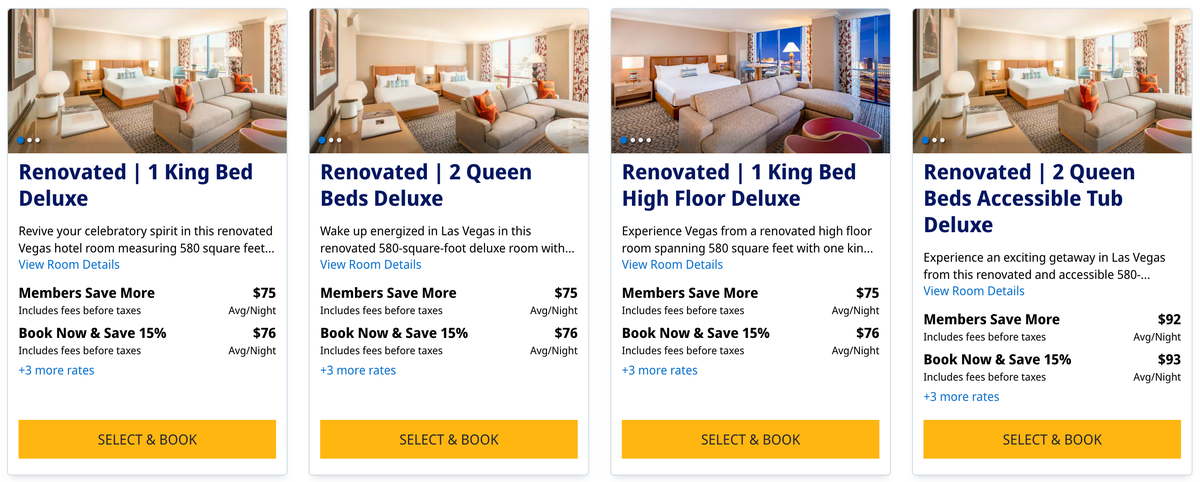 Rio Hotel Casino Hyatt cash rates