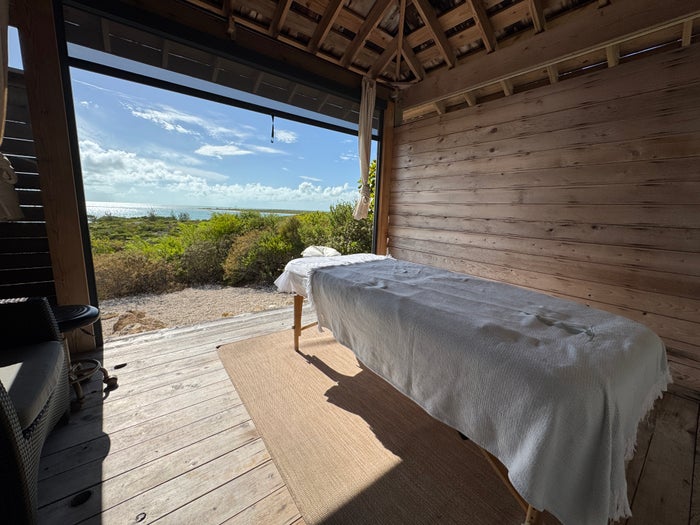 Sailrock South Caicos spa massage hut view Sailrock South Caicos spa massage hut view