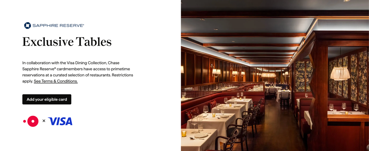 Sapphire Reserve Exclusive Tables