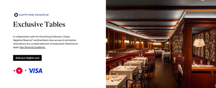Sapphire Reserve Exclusive Tables