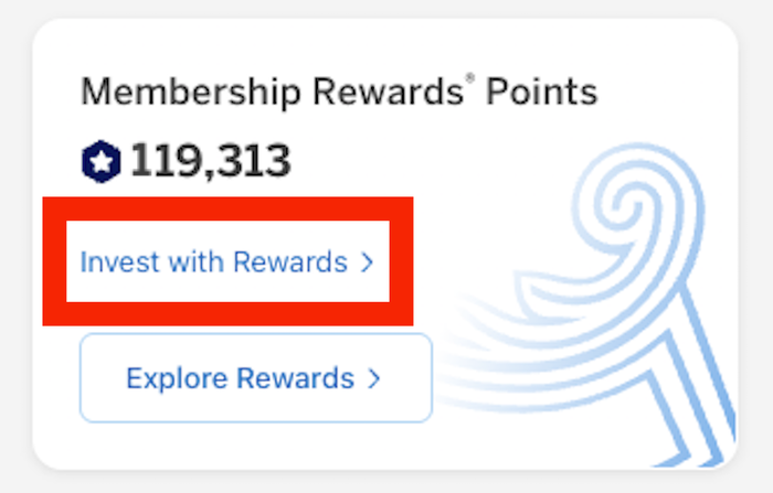 Schwab Amex Platinum Invest with Rewards button