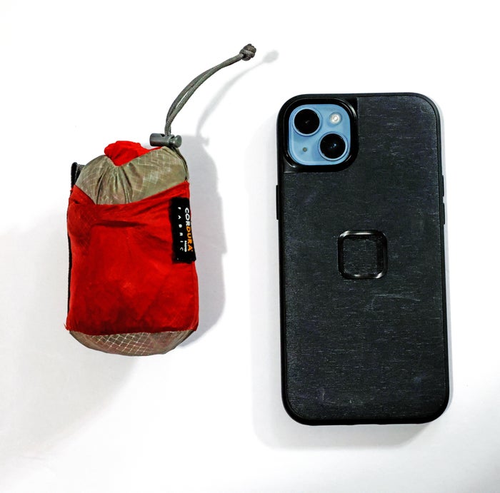 Sea to Summit Ultra Sil backpack folded size comparison iPhone 14 Plus