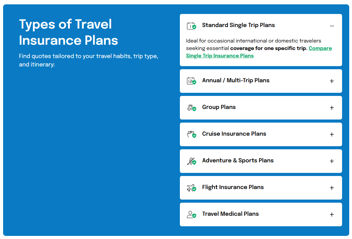 Squaremouth travel insurance types of policies