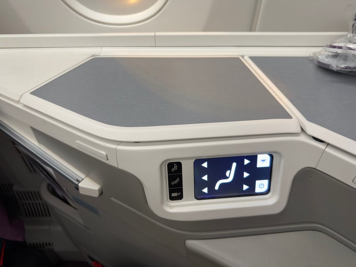 Thai Airways Royal Silk a350 900 business class side console Thai Airways Royal Silk a350 900 business class side console