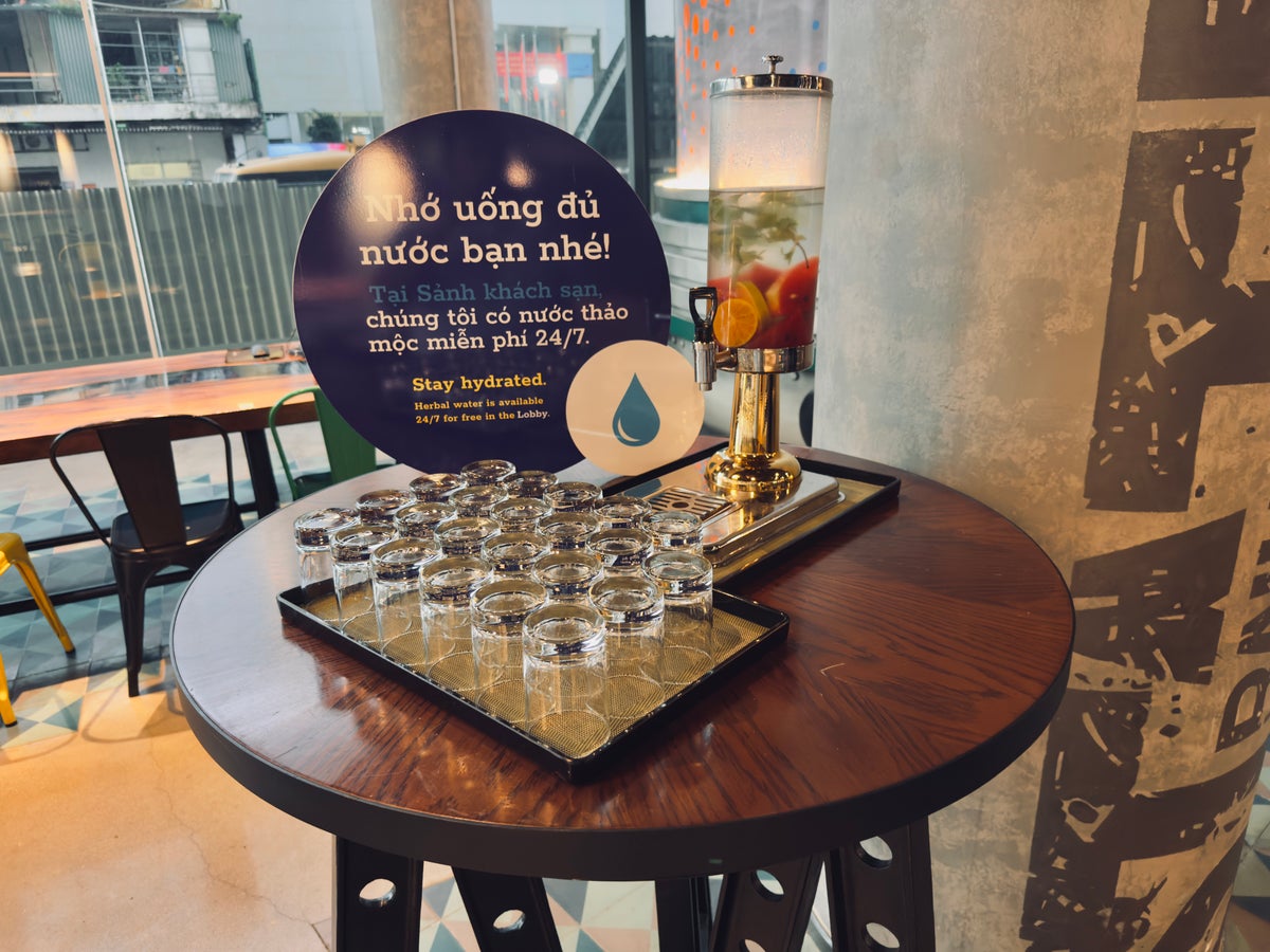 Tru by Hilton Hanoi Station lobby infused water