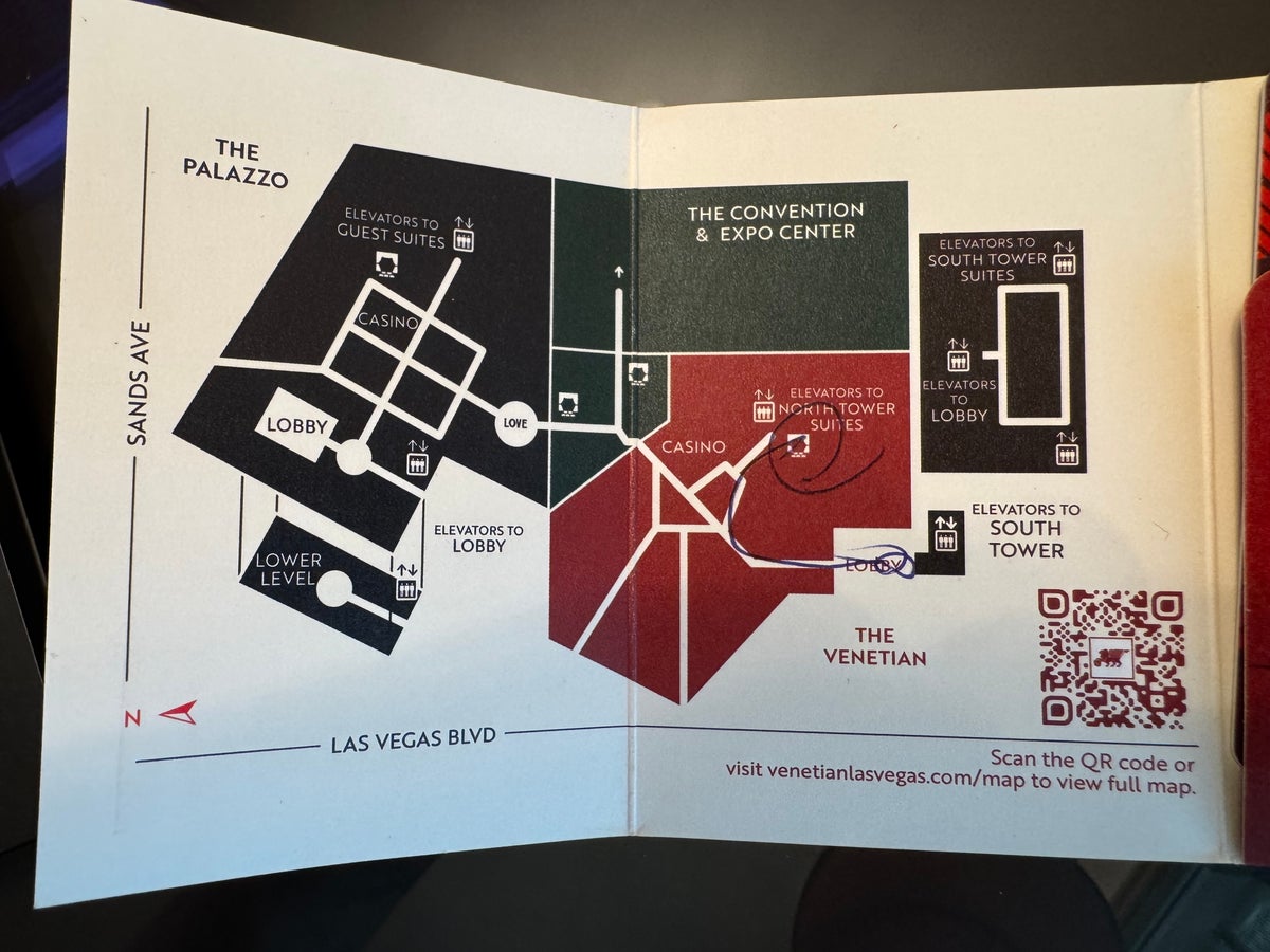 Venetian Las Vegas key card holder map