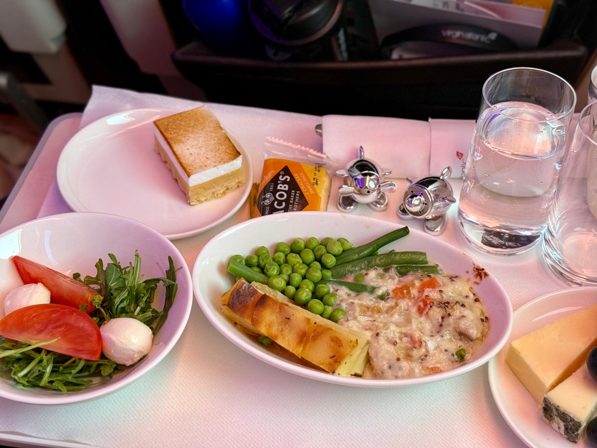 Virgin Atlantic premium economy meal