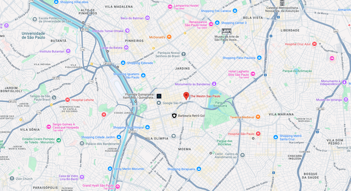 Westin Sao Paulo location map Westin Sao Paulo location map