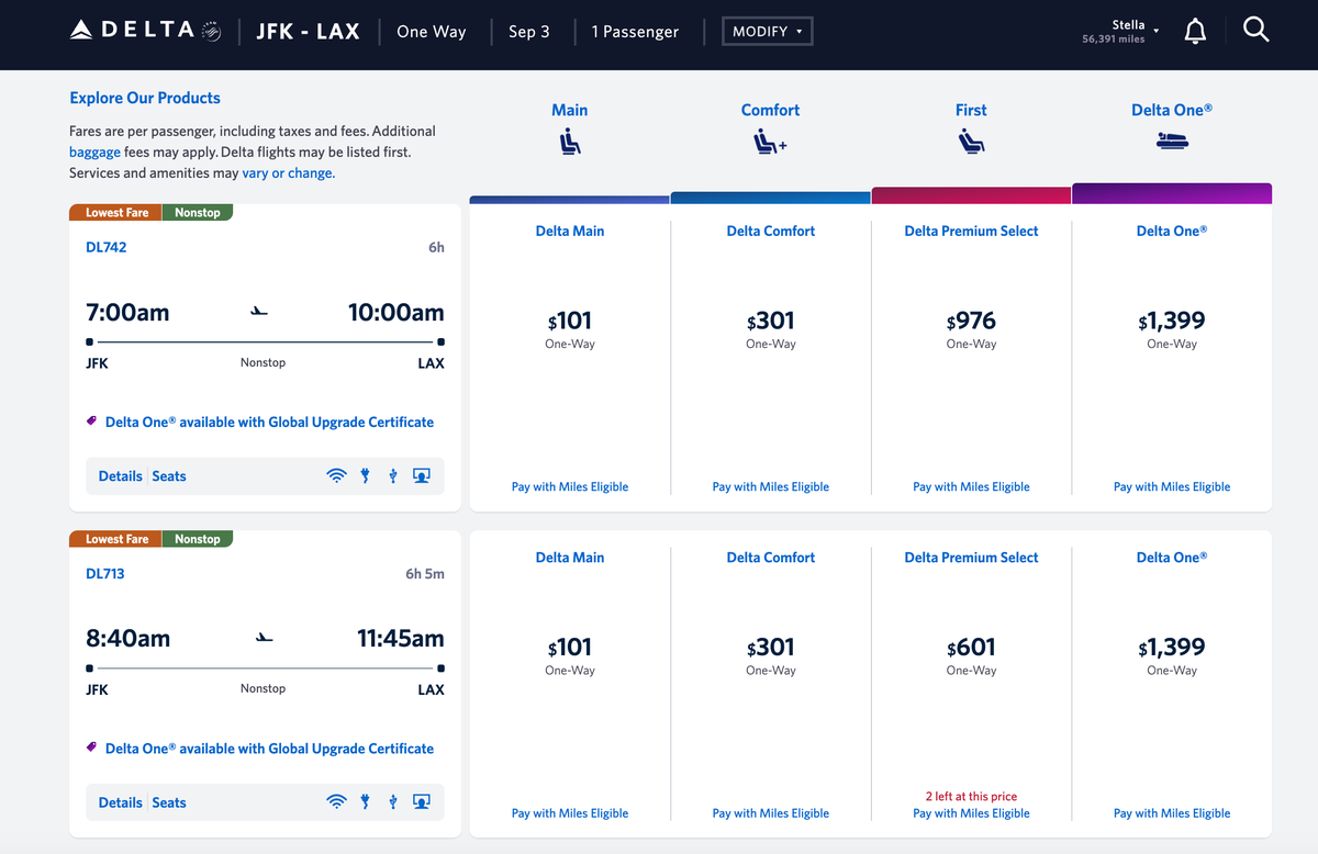 delta one upgrade availability