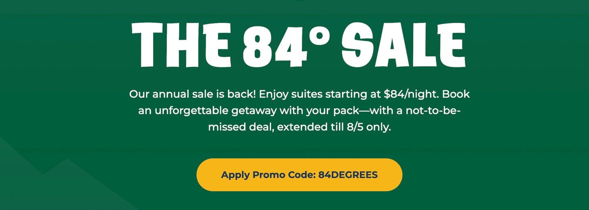 Great Wolf Lodge 84 Degrees Sale banner