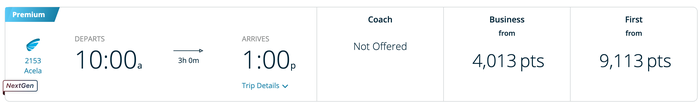 Acela NextGen Points Acela NextGen Points