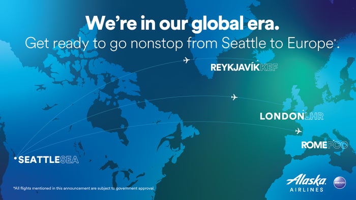 Alaska Airlines Seattle to Europe route map Alaska Airlines Seattle to Europe route map