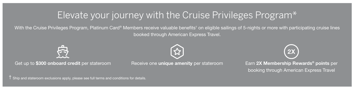 Amex Cruise Privileges Program benefits