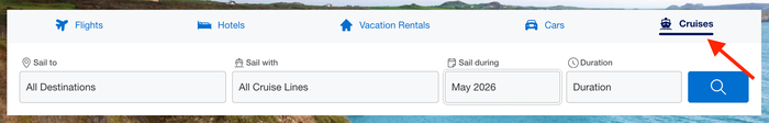 Amex Travel cruises search page Amex Travel cruises search page
