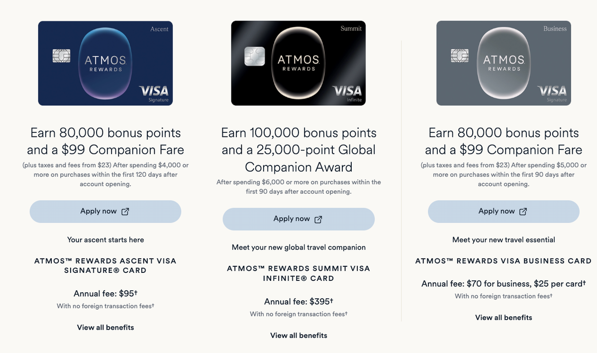 Atmos Rewards credit cards