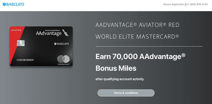 Barclays Aviator Red 70k offer August 2025