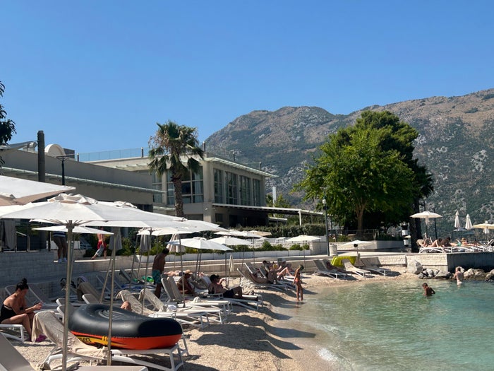 Beach chairs at the Hyatt Regency Kotor Bay
