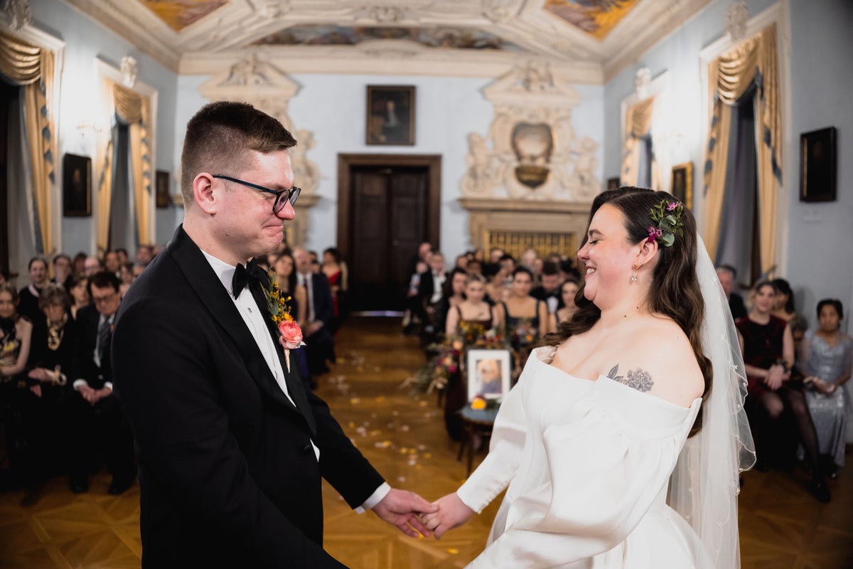 Bride and Groom at their Wedding
