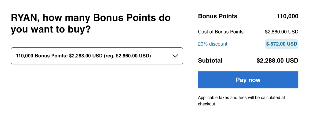 Buy Hyatt points offer August 2025