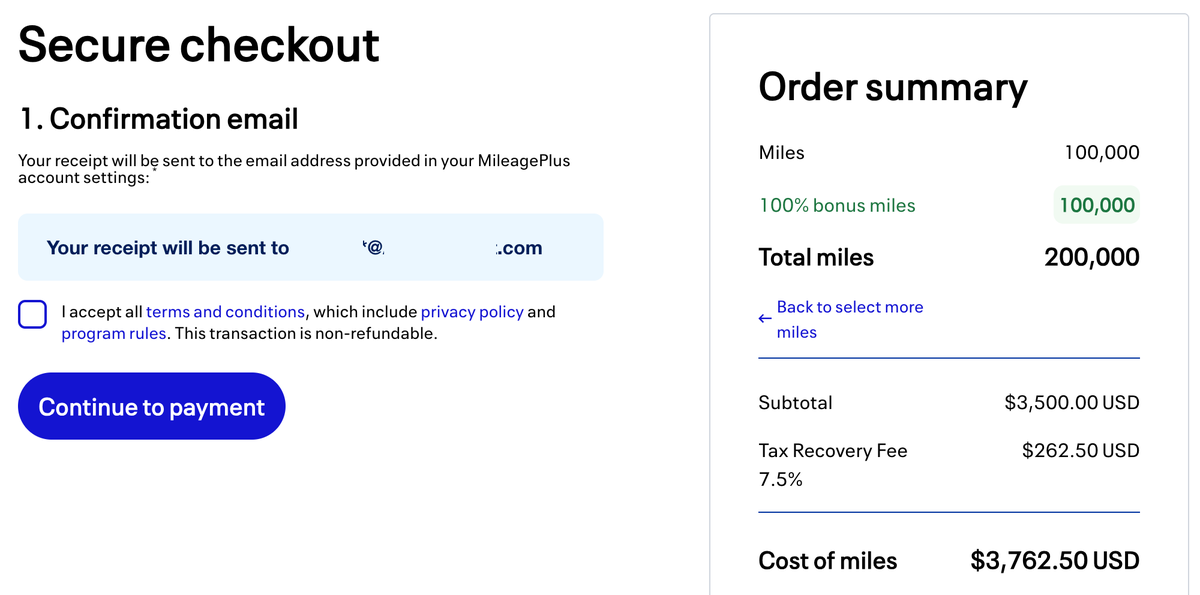 Buy United miles 100 bonus August 2025