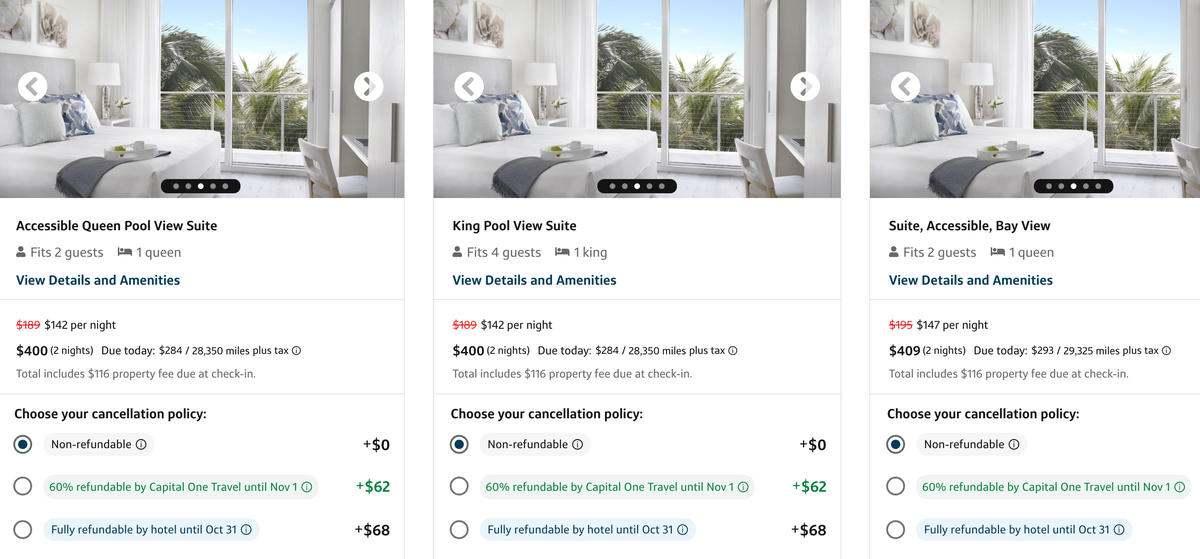 Capital One Travel 400 hotel example