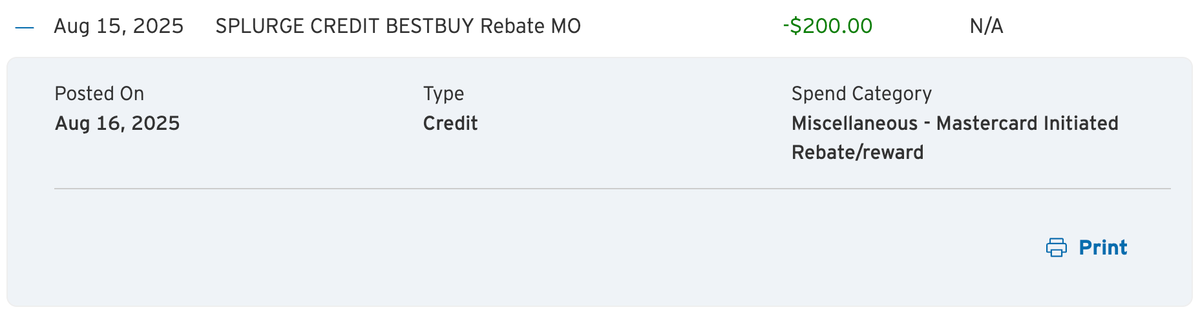 Citi Splurge Credit