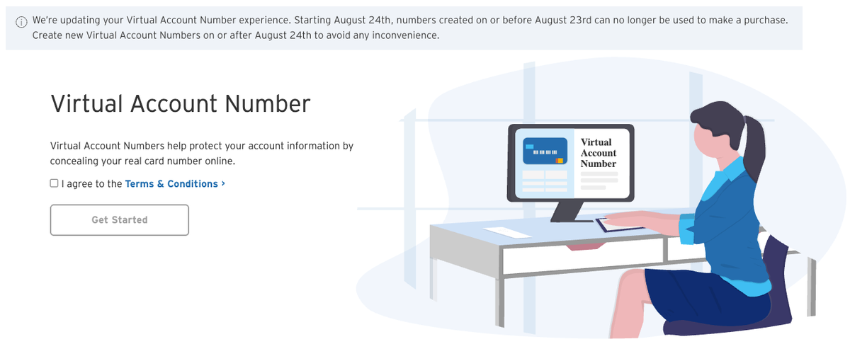 Citi virtual card numbers notice