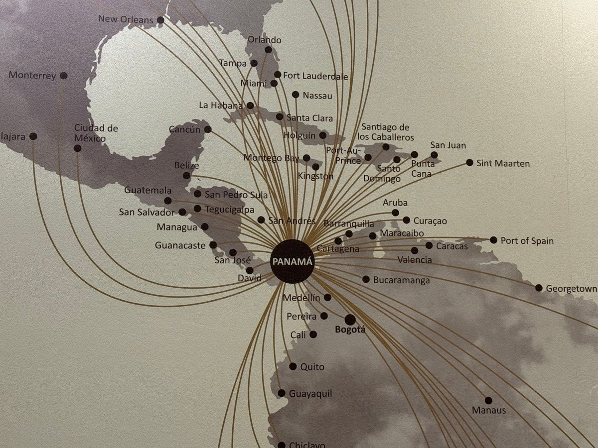 Copa Airlines route map