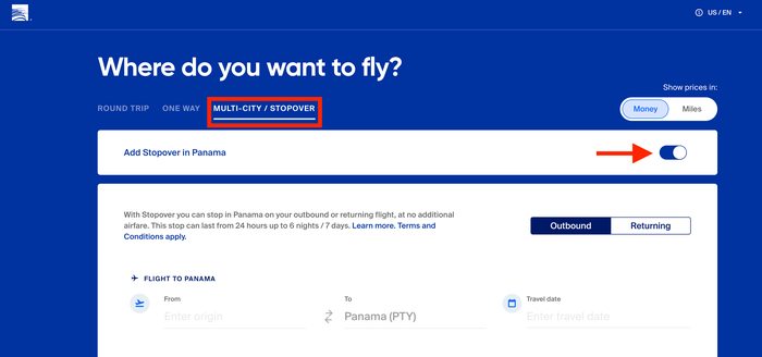 Copa Airlines stopover program